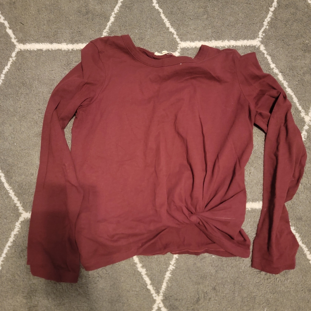 Madewell Red Long Sleeve Tie Front